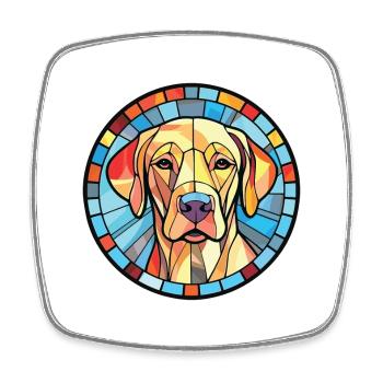 Labrador Hunderasse Aquarell Glas Illustration - Viereckiger Kühlschrankmagnet - Weiß - Vorne
