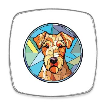 Lakeland Terrier chien race aquarelle Illustration - Magnet carré - blanc - Devant
