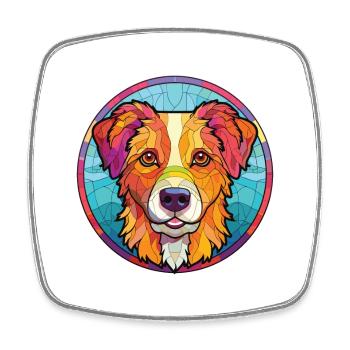 Kyi Leo Hunderasse Bunte Aquarell-Illustration - Viereckiger Kühlschrankmagnet - Weiß - Vorne