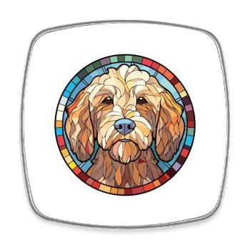 Labradoodle Hunderasse Aquarell Illustration - Viereckiger Kühlschrankmagnet - Weiß - Vorne