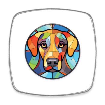 Nouvelle-Zélande Tête Chien Race Aquarelle Colorée - Magnet carré - blanc - Devant