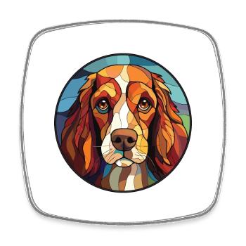Norfolk Spaniel Hunderasse Aquarell Illustration - Viereckiger Kühlschrankmagnet - Weiß - Vorne