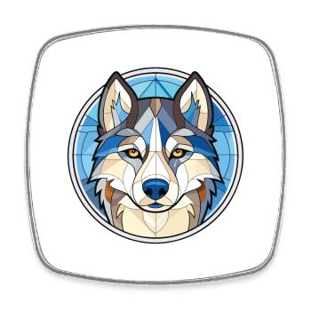 Siberian Husky Hunderasse Aquarell Illustration - Viereckiger Kühlschrankmagnet - Weiß - Vorne