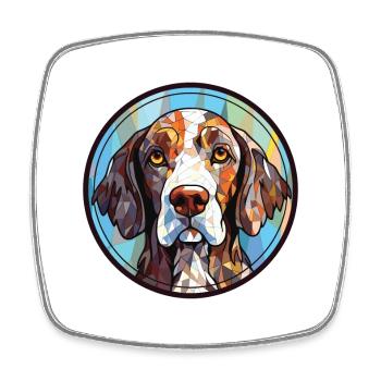 Slowakische rauhaarige Pointer-Hunderasse Aquarell - Viereckiger Kühlschrankmagnet - Weiß - Vorne