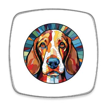 Smand Hund Rasse Aquarell Illustration - Viereckiger Kühlschrankmagnet - Weiß - Vorne