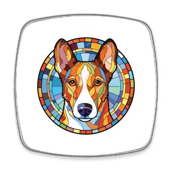 Glatte Collie-Hunderasse Aquarell-Illustration - Viereckiger Kühlschrankmagnet - Weiß - Vorne