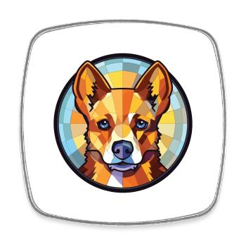 Lancashire Heeler Dog Breed Colorful Watercolor - Square fridge magnet - white - Front