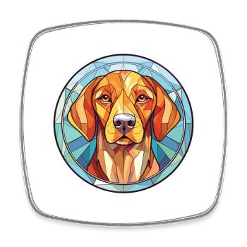 Saarlooswolfhond Dog Breed Watercolor Illustration - Square fridge magnet - white - Front