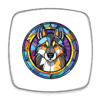 Siberian Husky Hunderasse Aquarell Illustration - Viereckiger Kühlschrankmagnet - Weiß - Vorne