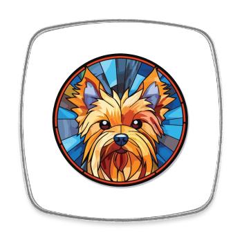 Silky Terrier Dog Breed Watercolor Illustration - Square fridge magnet - white - Front