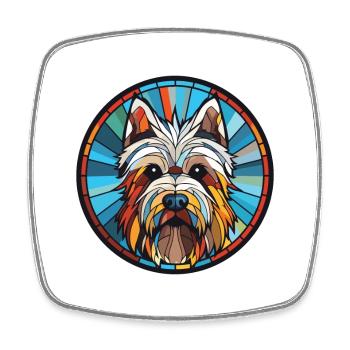Skye Terrier lap chien race aquarelle Illustration - Magnet carré - blanc - Devant