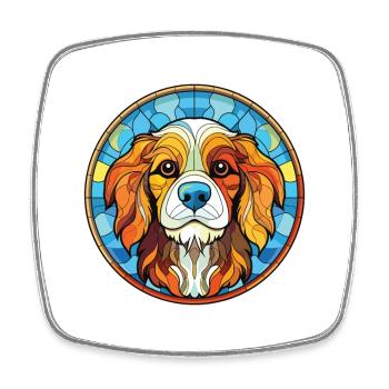 Smalandsstovare Dog Breed Watercolor Illustration - Square fridge magnet - white - Front