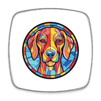 Rajapalayam Dog Breed Watercolor Illustration - Square fridge magnet - white - Front