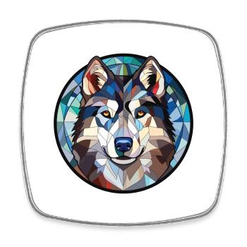 Siberian Husky Hunderasse Aquarell Illustration - Viereckiger Kühlschrankmagnet - Weiß - Vorne