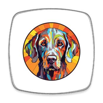 Slovakian Rough Haired Pointer Dog Watercolor - Square fridge magnet - white - Front