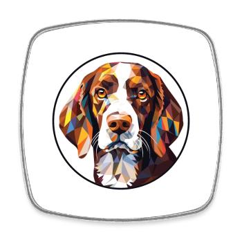 Small Munsterlander Pointer Dog Breed Watercolor - Square fridge magnet - white - Front
