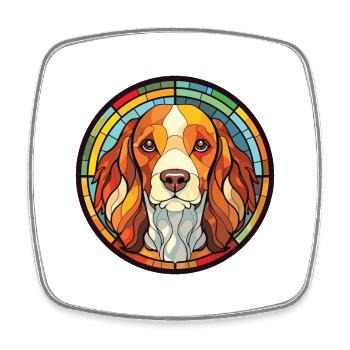 Taigan Dog Breed Colorful Watercolor Illustration - Square fridge magnet - white - Front