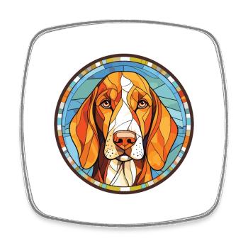Chien chien chien chien race aquarelle Illustration - Magnet carré - blanc - Devant