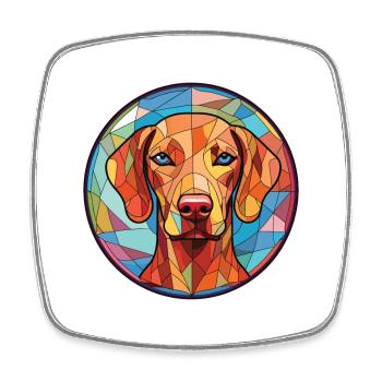 Vizsla Dog Breed Colorful Watercolor Illustration - Square fridge magnet - white - Front