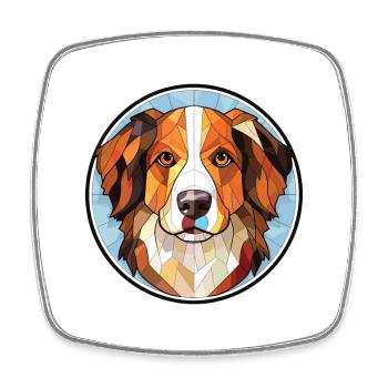 Chien de berger gallois chien race aquarelle Illustration - Magnet carré - blanc - Devant