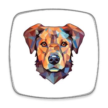 Hygenhund chien race aquarelle verre Illustration - Magnet carré - blanc - Devant