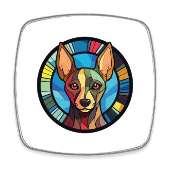 Inca Hairless Dog Breed Watercolor Illustration - Square fridge magnet - white - Front