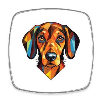 Istrian Coarse Haired Hound Dog Breed Watercolor - Square fridge magnet - white - Front