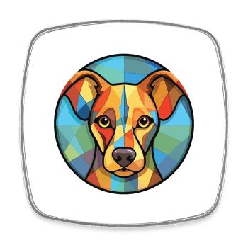 Volpino Italiano Dog Breed Watercolor Illustration - Square fridge magnet - white - Front