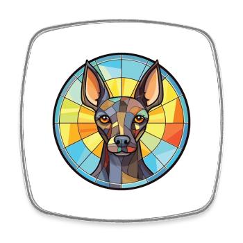 Xoloitzcuntli Dog Breed Watercolor Illustration - Square fridge magnet - white - Front