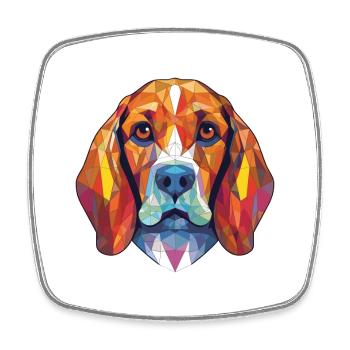 Hygen Hund Rasse Aquarell Illustration - Viereckiger Kühlschrankmagnet - Weiß - Vorne