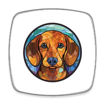 Westfälische Dachsbracke Hunderasse Aquarellglas - Viereckiger Kühlschrankmagnet - Weiß - Vorne