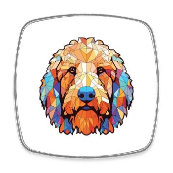 Labradoodle Hunderasse Aquarell Illustration - Viereckiger Kühlschrankmagnet - Weiß - Vorne
