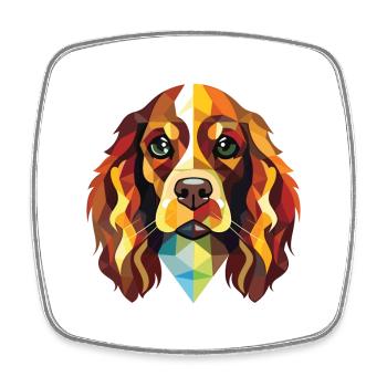 Spaniel-Hunderasse Bunte Aquarell-Illustration - Viereckiger Kühlschrankmagnet - Weiß - Vorne