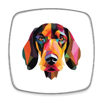 Hygenhund chien courant norvégien race aquarelle - Magnet carré - blanc - Devant