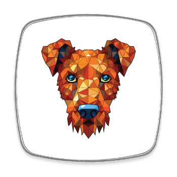 Irish Red Terrier Dog Breed Colorful Watercolor - Square fridge magnet - white - Front
