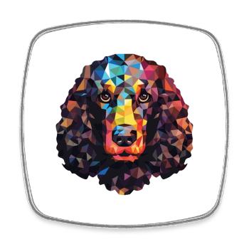 Irish Water Spaniel Dog Breed Colorful Watercolor - Square fridge magnet - white - Front