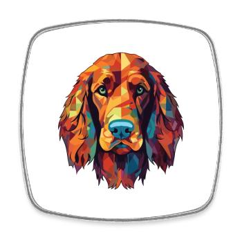 Irischer roter Setter Hund Rasse Aquarell Illustration - Viereckiger Kühlschrankmagnet - Weiß - Vorne