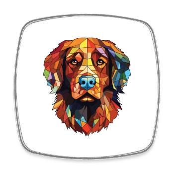 Hovawart chien race aquarelle verre Illustration - Magnet carré - blanc - Devant
