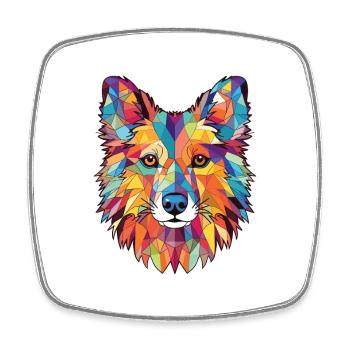 Illustration à l’aquarelle de race de chien de spitz indien - Magnet carré - blanc - Devant