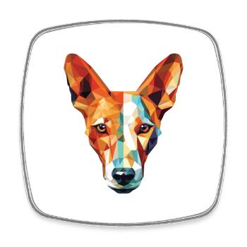 Chien d’Ibiza Podenco Ibicenco race de chien aquarelle - Magnet carré - blanc - Devant