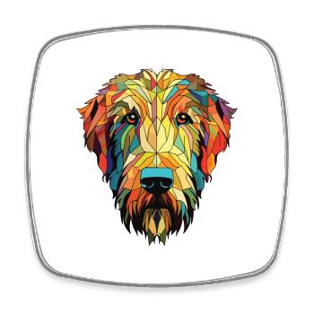 Irish Wolfhound chien race aquarelle Illustration - Magnet carré - blanc - Devant
