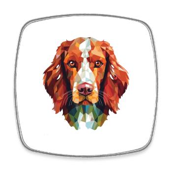 Irischer roter und weißer Setter Hunderasse Aquarell - Viereckiger Kühlschrankmagnet - Weiß - Vorne