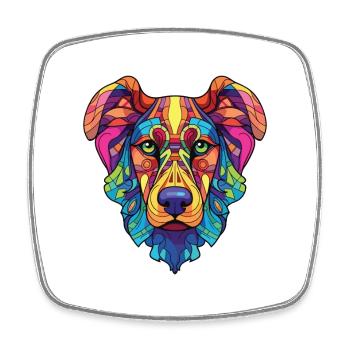 Indian Pariah Dog Breed Watercolor Illustration - Square fridge magnet - white - Front