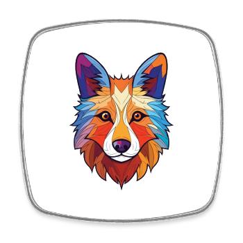 Icelandic Sheepdog Dog Breed Colorful Watercolor - Square fridge magnet - white - Front