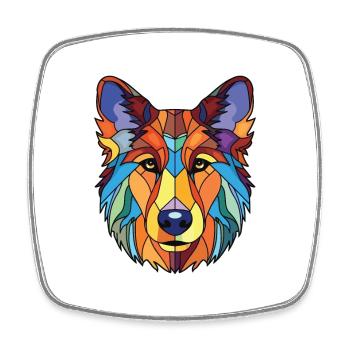 Collie, berger, chien, race, aquarelle, illustration - Magnet carré - blanc - Devant