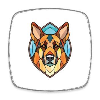 Alabai Shepherd Dog Breed Watercolor Illustration - Square fridge magnet - white - Front