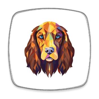 Épagneul russe chien race aquarelle Illustration - Magnet carré - blanc - Devant