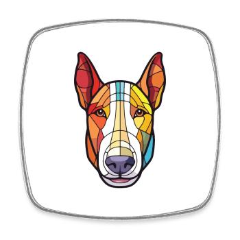 Bull Terrier chien race aquarelle Illustration - Magnet carré - blanc - Devant