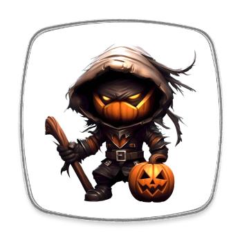Pumpkin Ninja - Square fridge magnet - white - Front