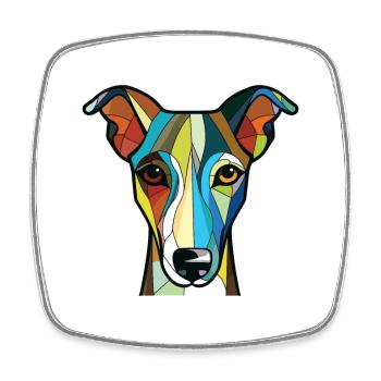 Italian Greyhound Dog Breed Colorful Watercolor - Square fridge magnet - white - Front